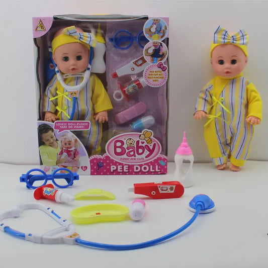 KTX-398867 16-Inch Soft Silicone Interactive Doctor Doll Set for Pretend Play and Medical Games