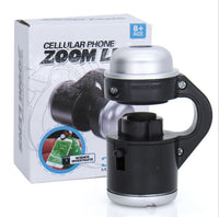 HKM-398995 30x Magnification Mobile Phone Lens Microscope with LED Light for Night Viewing