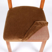 HKM-398995 Elastic Velvet Home Dining Chair Cover - 90% Polyester, 10% Spandex, Modern Style, Fits 14-20 Inch Seats