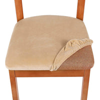 HKM-398995 Elastic Velvet Home Dining Chair Cover - 90% Polyester, 10% Spandex, Modern Style, Fits 14-20 Inch Seats