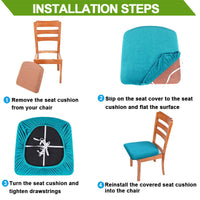 HKM-398995 Elastic Velvet Home Dining Chair Cover - 90% Polyester, 10% Spandex, Modern Style, Fits 14-20 Inch Seats