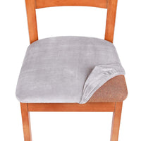 HKM-398995 Elastic Velvet Home Dining Chair Cover - 90% Polyester, 10% Spandex, Modern Style, Fits 14-20 Inch Seats