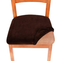 HKM-398995 Elastic Velvet Home Dining Chair Cover - 90% Polyester, 10% Spandex, Modern Style, Fits 14-20 Inch Seats