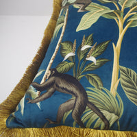 HKM-399059 Elegant Green and Gold Cushion Cover, 45x45cm, PP Cotton Fill
