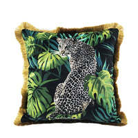HKM-399059 Elegant Green and Gold Cushion Cover, 45x45cm, PP Cotton Fill