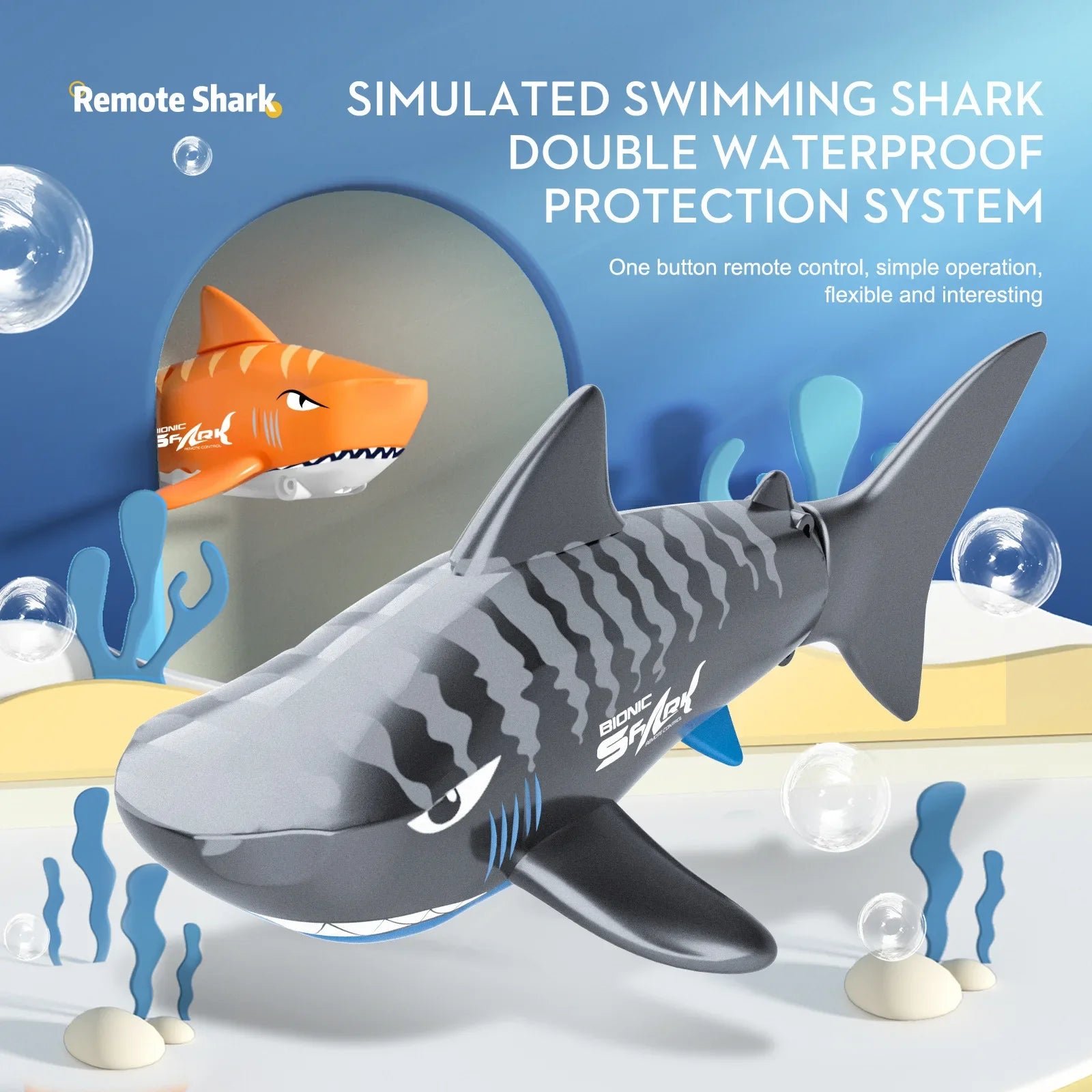 HKM-399187 Remote Control Shark Toy for Kids - Swimming Pool Water Play Fish Toy, Electric Operation, Indoor & Outdoor Fun