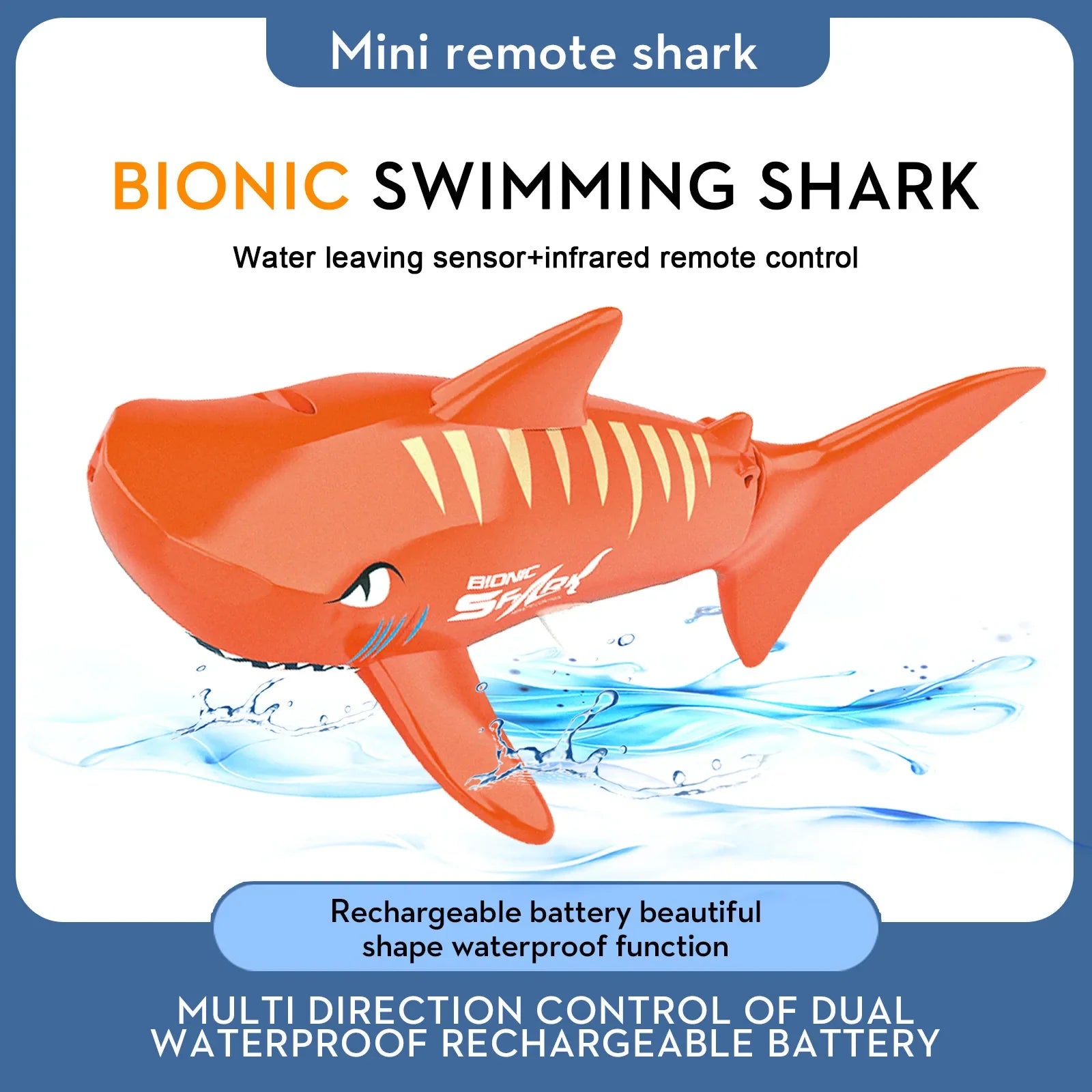 HKM-399187 Remote Control Shark Toy for Kids - Swimming Pool Water Play Fish Toy, Electric Operation, Indoor & Outdoor Fun