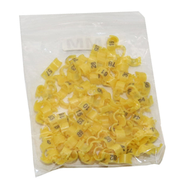 HKM-399443 Bird Clip Foot Rings in Various Sizes - 100 Pieces Pack for Pet Birds