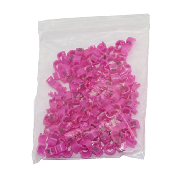 HKM-399443 Bird Clip Foot Rings in Various Sizes - 100 Pieces Pack for Pet Birds