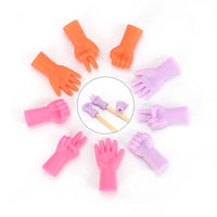 HKM-399443 Colorful Non-Slip Knitting Needle Caps - Set of 6 in Purple, Rose Red, and Orange