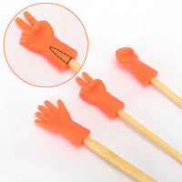 HKM-399443 Colorful Non-Slip Knitting Needle Caps - Set of 6 in Purple, Rose Red, and Orange
