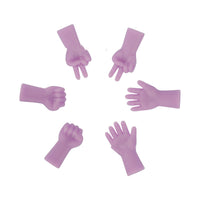 HKM-399443 Colorful Non-Slip Knitting Needle Caps - Set of 6 in Purple, Rose Red, and Orange