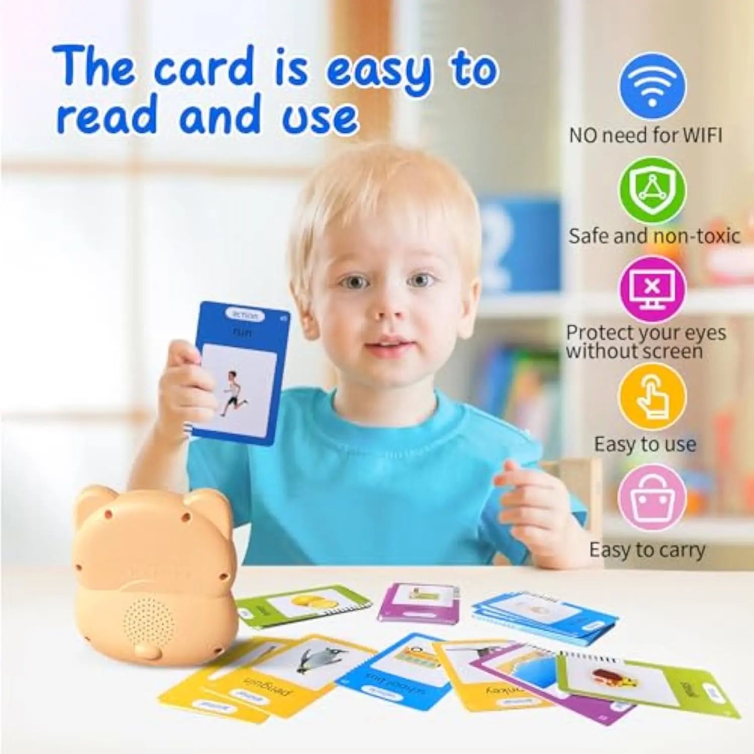 HKM-399443 Educational Talking Flash Cards for Kids - Interactive Learning Tool for Sight Words and Cognitive Development