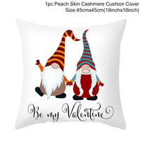 HKM-399443 Red Cartoon Letter Valentine's Day Pillowcase in Peach Skin for Living Room or Bedroom, 45x45cm