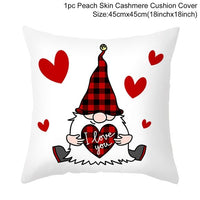 HKM-399443 Red Cartoon Letter Valentine's Day Pillowcase in Peach Skin for Living Room or Bedroom, 45x45cm