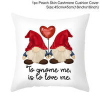 HKM-399443 Red Cartoon Letter Valentine's Day Pillowcase in Peach Skin for Living Room or Bedroom, 45x45cm