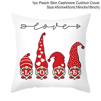 HKM-399443 Red Cartoon Letter Valentine's Day Pillowcase in Peach Skin for Living Room or Bedroom, 45x45cm