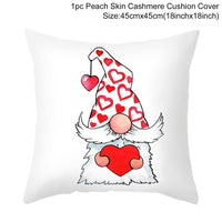 HKM-399443 Red Cartoon Letter Valentine's Day Pillowcase in Peach Skin for Living Room or Bedroom, 45x45cm