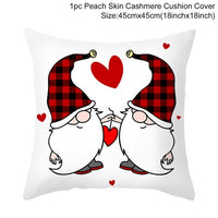 HKM-399443 Red Cartoon Letter Valentine's Day Pillowcase in Peach Skin for Living Room or Bedroom, 45x45cm