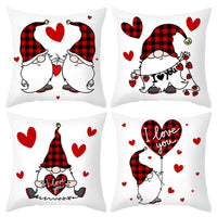 HKM-399443 Red Cartoon Letter Valentine's Day Pillowcase in Peach Skin for Living Room or Bedroom, 45x45cm