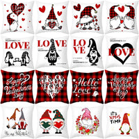 HKM-399443 Red Cartoon Letter Valentine's Day Pillowcase in Peach Skin for Living Room or Bedroom, 45x45cm
