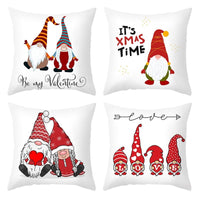 HKM-399443 Red Cartoon Letter Valentine's Day Pillowcase in Peach Skin for Living Room or Bedroom, 45x45cm