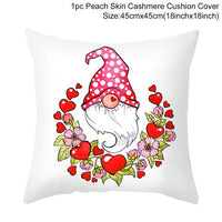 HKM-399443 Red Cartoon Letter Valentine's Day Pillowcase in Peach Skin for Living Room or Bedroom, 45x45cm
