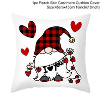 HKM-399443 Red Cartoon Letter Valentine's Day Pillowcase in Peach Skin for Living Room or Bedroom, 45x45cm