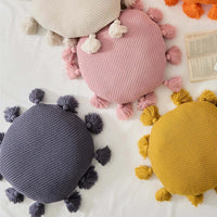HKM-399571 Nordic Solid Color Tassel Cushion - Beige, Orange, Pink, Dark Blue, Turmeric - 40CM