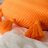 HKM-399571 Nordic Solid Color Tassel Cushion - Beige, Orange, Pink, Dark Blue, Turmeric - 40CM