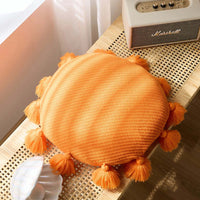 HKM-399571 Nordic Solid Color Tassel Cushion - Beige, Orange, Pink, Dark Blue, Turmeric - 40CM
