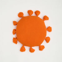 HKM-399571 Nordic Solid Color Tassel Cushion - Beige, Orange, Pink, Dark Blue, Turmeric - 40CM