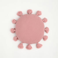 HKM-399571 Nordic Solid Color Tassel Cushion - Beige, Orange, Pink, Dark Blue, Turmeric - 40CM