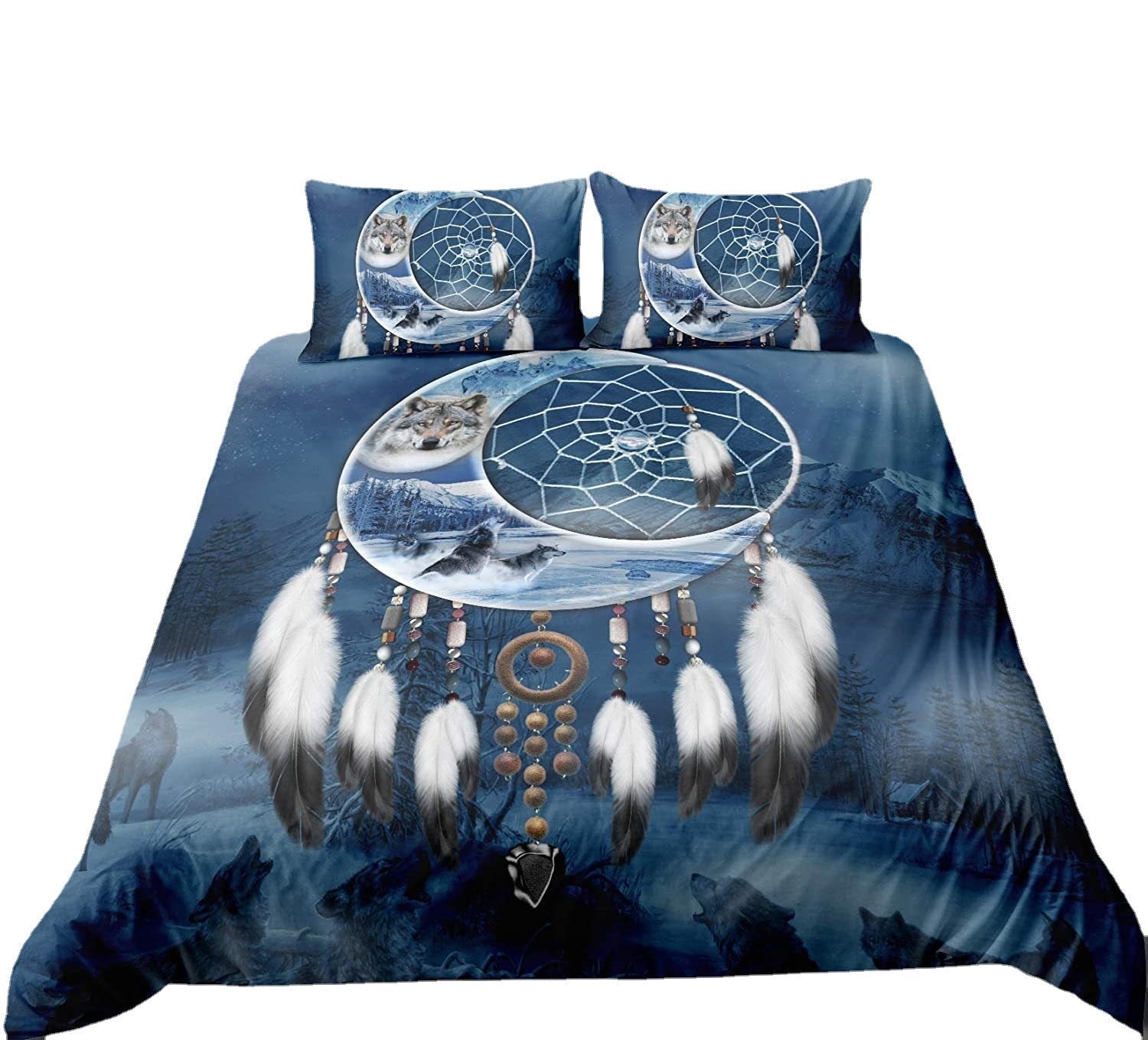 HKM-399571 Pure Cotton Four-Piece Printed Quilt Set in Multiple Sizes