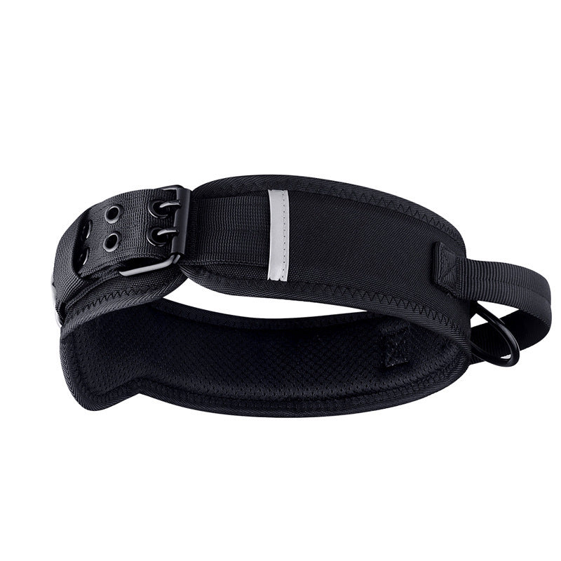 HKM-399635 Camouflage Nylon Dog and Horse Collar - Military Green and Black, Durable and Comfortable