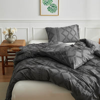 HKM-399763 Geometric Pattern Duvet Cover Set with Pillowcases - Multiple Sizes Available