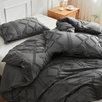 HKM-399763 Geometric Pattern Duvet Cover Set with Pillowcases - Multiple Sizes Available