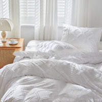 HKM-399763 Geometric Pattern Duvet Cover Set with Pillowcases - Multiple Sizes Available