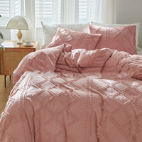 HKM-399763 Geometric Pattern Duvet Cover Set with Pillowcases - Multiple Sizes Available