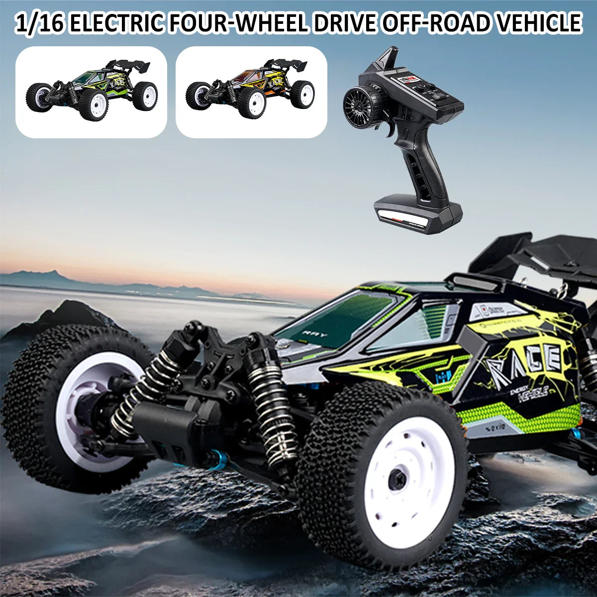 HKM-399763 High Speed 1:16 Scale 4WD Electric Off-Road Remote Control Car for Kids and Adults