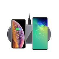 HKM-399827 Sleek Aluminum Alloy Wireless Charger with Tempered Glass Cover, Fast Charging Capabilities