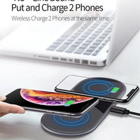 HKM-399827 Sleek Aluminum Alloy Wireless Charger with Tempered Glass Cover, Fast Charging Capabilities