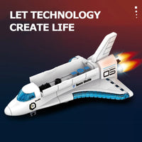 HKM-400019 4-in-1 Educational Space-Themed Building Block Set for Ages 8 and Up - DIY Plastic 3D Model Puzzle