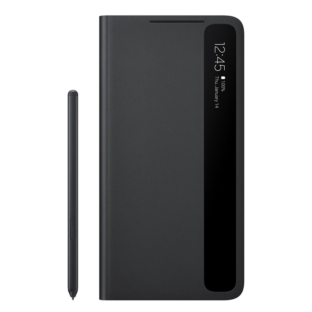 HKM-400019 Original Mirror Flip Cover with S Pen for Samsung S21 Ultra - Silicone Protective Case