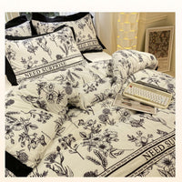 HKM-400083 Thick Black Lace Washed Cotton Duvet Insert for Winter, Sizes 100x150cm to 200x230cm