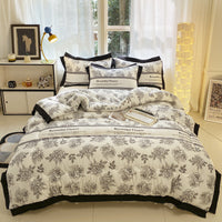 HKM-400083 Thick Black Lace Washed Cotton Duvet Insert for Winter, Sizes 100x150cm to 200x230cm