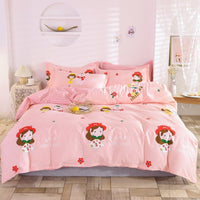 HKM-400083 Three-Piece Floral Duvet Cover Set with Linen and Cotton Bedding for 1.2m to 2.2m Beds