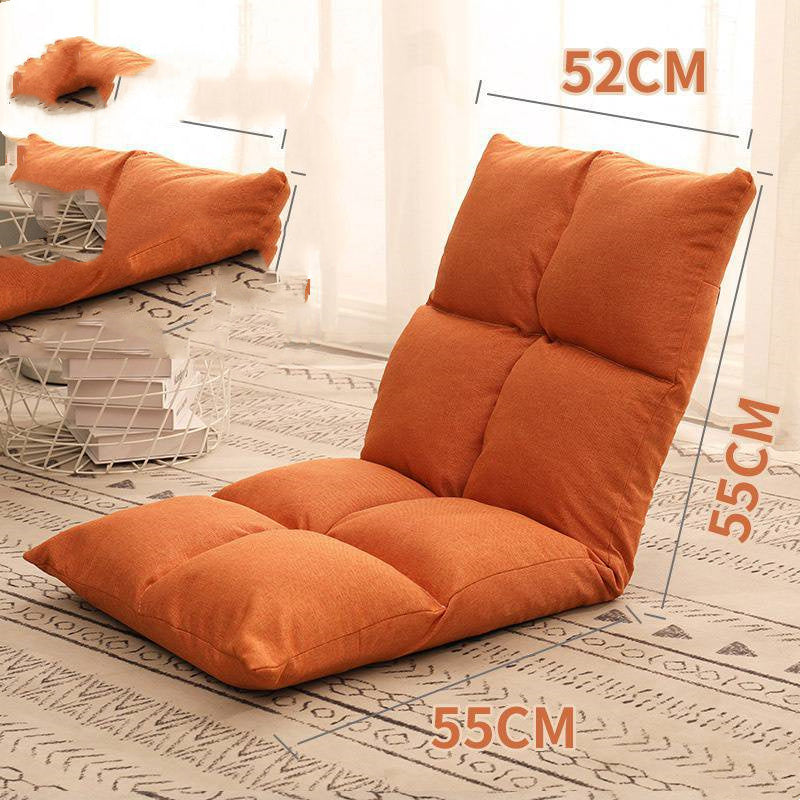 HKM-400147 Compact Folding Floor Backrest Sofa Recliner with Waist Pillow - Multiple Color Options Available