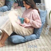 HKM-400147 Compact Folding Floor Backrest Sofa Recliner with Waist Pillow - Multiple Color Options Available