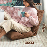 HKM-400147 Compact Folding Floor Backrest Sofa Recliner with Waist Pillow - Multiple Color Options Available